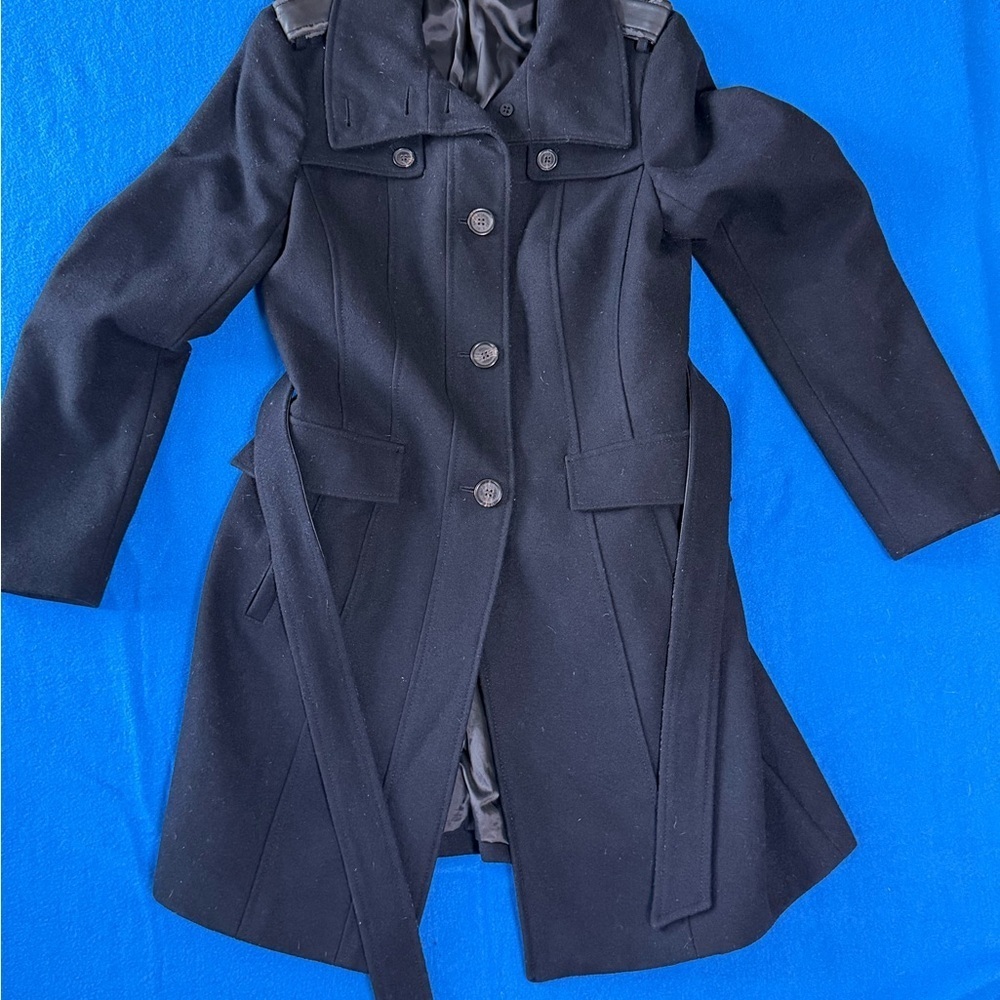 Brooks Brothers Mid Length Black Pea Coat Womens Sz 6‎ *Flaw*